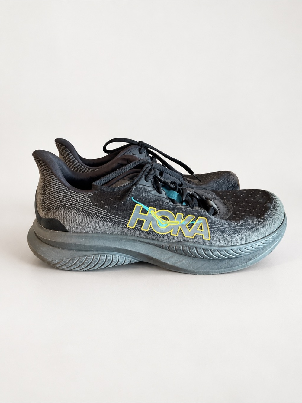 Hoka Mach 6 Running Shoes Teal Black Activewear Gym Workout Men's Size 11D